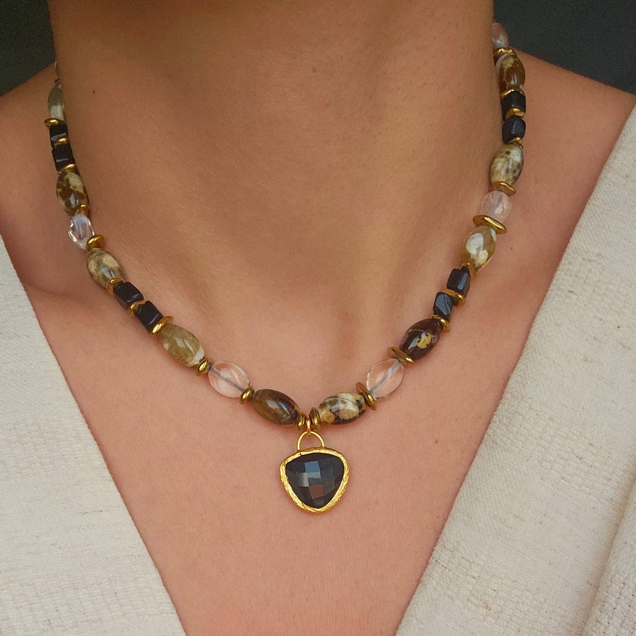 Onyx Tibétain Kolye